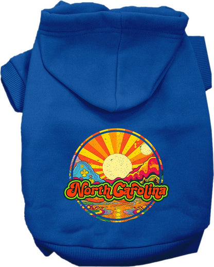 Pet Dog & Cat Screen Printed Hoodie for Small to Medium Pets (Sizes XS-XL), "North Carolina Mellow Mountain"