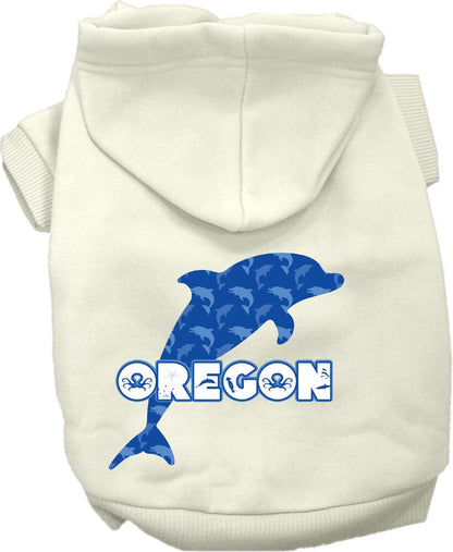 Pet Dog & Cat Screen Printed Hoodie for Small to Medium Pets (Sizes XS-XL), "Oregon Blue Dolphins"