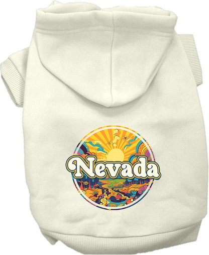 Pet Dog & Cat Screen Printed Hoodie for Small to Medium Pets (Sizes XS-XL), "Nevada Trippy Peaks"