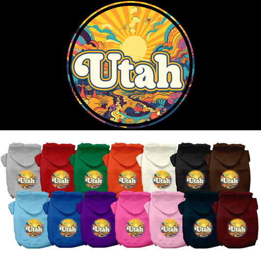 Pet Dog & Cat Screen Printed Hoodie for Small to Medium Pets (Sizes XS-XL), &quot;Utah Trippy Peaks&quot;