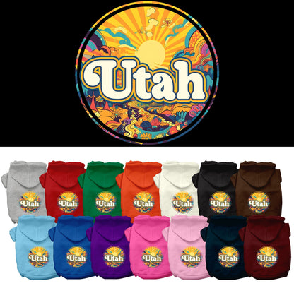 Pet Dog & Cat Screen Printed Hoodie for Small to Medium Pets (Sizes XS-XL), &quot;Utah Trippy Peaks&quot;