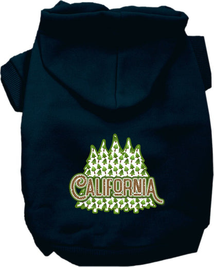 Pet Dog & Cat Screen Printed Hoodie for Medium to Large Pets (Sizes 2XL-6XL), "California Woodland Trees"