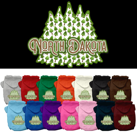 Pet Dog & Cat Screen Printed Hoodie for Small to Medium Pets (Sizes XS-XL), &quot;North Dakota Woodland Trees&quot;