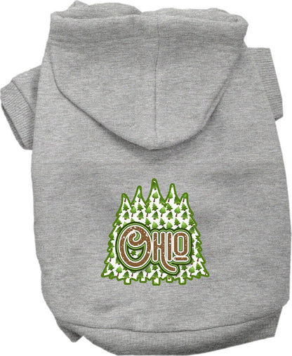 Pet Dog & Cat Screen Printed Hoodie for Small to Medium Pets (Sizes XS-XL), "Ohio Woodland Trees"