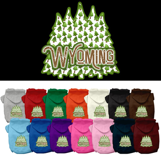 Pet Dog & Cat Screen Printed Hoodie for Medium to Large Pets (Sizes 2XL-6XL), &quot;Wyoming Woodland Trees&quot;