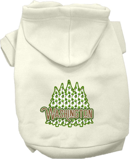 Pet Dog & Cat Screen Printed Hoodie for Small to Medium Pets (Sizes XS-XL), "Washington Woodland Trees"