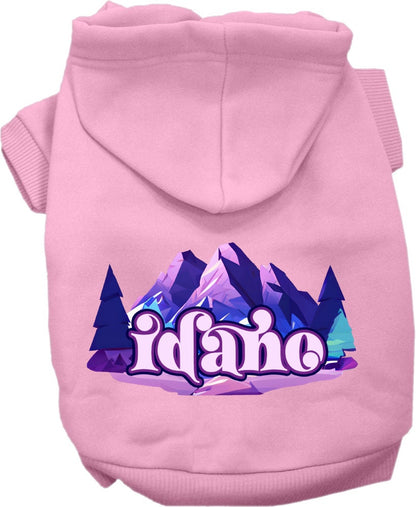 Pet Dog & Cat Screen Printed Hoodie for Small to Medium Pets (Sizes XS-XL), "Idaho Alpine Pawscape"