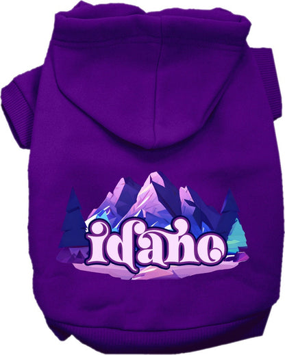 Pet Dog & Cat Screen Printed Hoodie for Small to Medium Pets (Sizes XS-XL), "Idaho Alpine Pawscape"