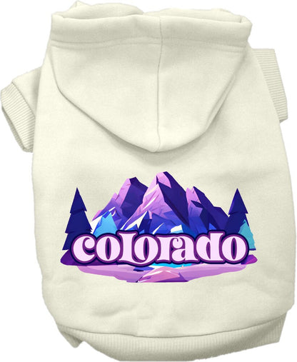 Pet Dog & Cat Screen Printed Hoodie for Small to Medium Pets (Sizes XS-XL), "Colorado Alpine Pawscape"
