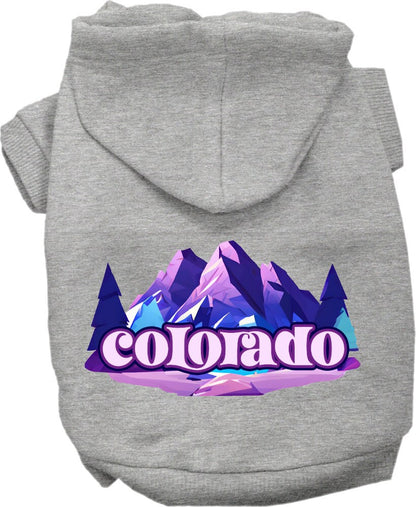 Pet Dog & Cat Screen Printed Hoodie for Medium to Large Pets (Sizes 2XL-6XL), "Colorado Alpine Pawscape"