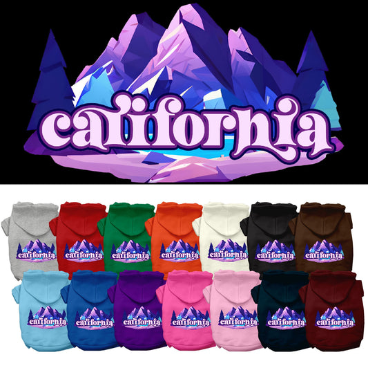 Pet Dog & Cat Screen Printed Hoodie for Small to Medium Pets (Sizes XS-XL), &quot;California Alpine Pawscape&quot;