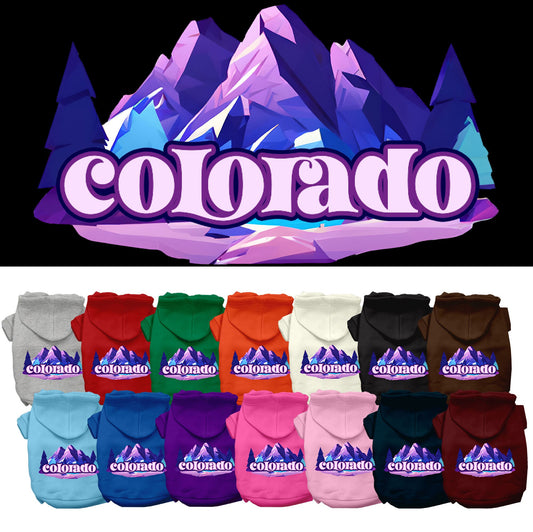 Pet Dog & Cat Screen Printed Hoodie for Small to Medium Pets (Sizes XS-XL), &quot;Colorado Alpine Pawscape&quot;