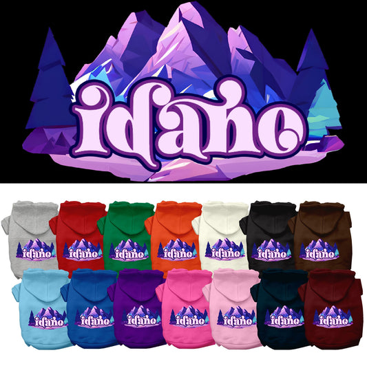Pet Dog & Cat Screen Printed Hoodie for Medium to Large Pets (Sizes 2XL-6XL), &quot;Idaho Alpine Pawscape&quot;