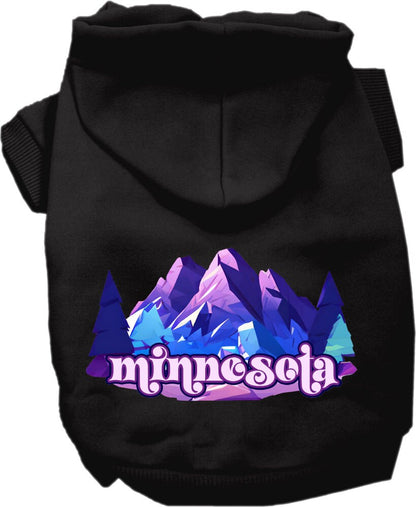 Pet Dog & Cat Screen Printed Hoodie for Small to Medium Pets (Sizes XS-XL), "Minnesota Alpine Pawscape"