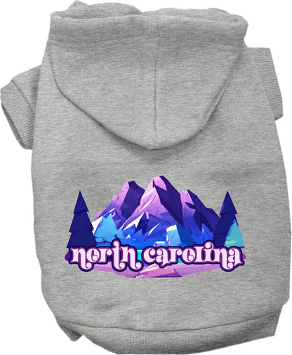 Pet Dog & Cat Screen Printed Hoodie for Small to Medium Pets (Sizes XS-XL), "North Carolina Alpine Pawscape"