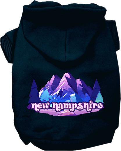 Pet Dog & Cat Screen Printed Hoodie for Small to Medium Pets (Sizes XS-XL), "New Hampshire Alpine Pawscape"