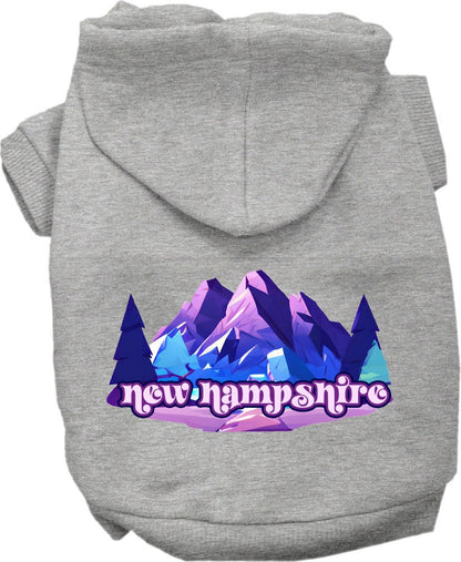 Pet Dog & Cat Screen Printed Hoodie for Small to Medium Pets (Sizes XS-XL), "New Hampshire Alpine Pawscape"