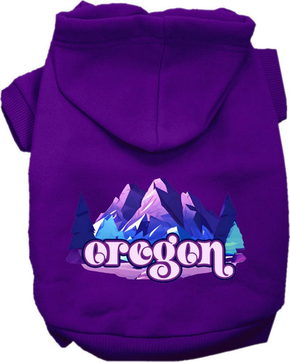 Pet Dog & Cat Screen Printed Hoodie for Small to Medium Pets (Sizes XS-XL), "Oregon Alpine Pawscape"
