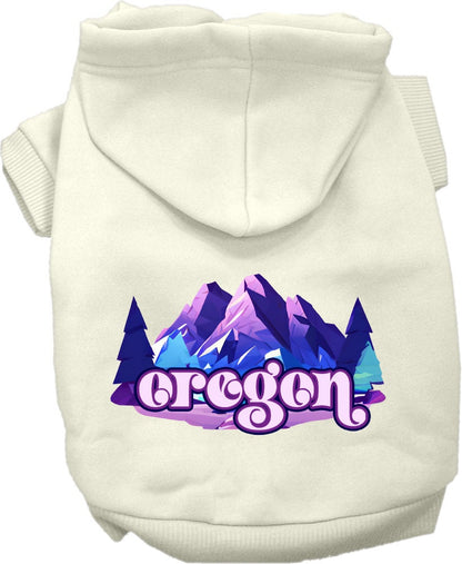 Pet Dog & Cat Screen Printed Hoodie for Small to Medium Pets (Sizes XS-XL), "Oregon Alpine Pawscape"