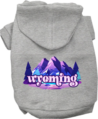 Pet Dog & Cat Screen Printed Hoodie for Medium to Large Pets (Sizes 2XL-6XL), "Wyoming Alpine Pawscape"