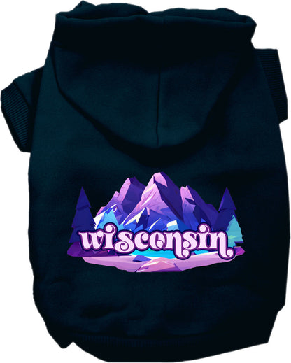 Pet Dog & Cat Screen Printed Hoodie for Medium to Large Pets (Sizes 2XL-6XL), "Wisconsin Alpine Pawscape"