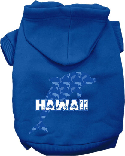 Pet Dog & Cat Screen Printed Hoodie for Medium to Large Pets (Sizes 2XL-6XL), "Hawaii Blue Dolphins"