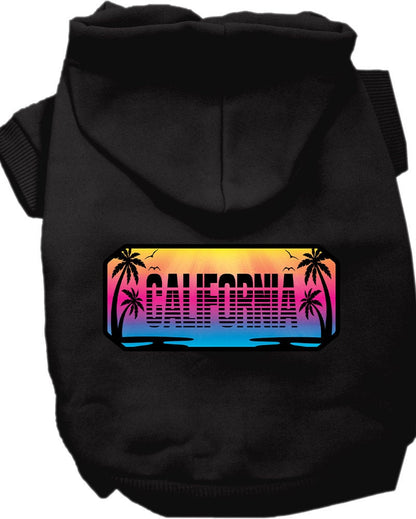 Pet Dog & Cat Screen Printed Hoodie for Medium to Large Pets (Sizes 2XL-6XL), "California Beach Shades"