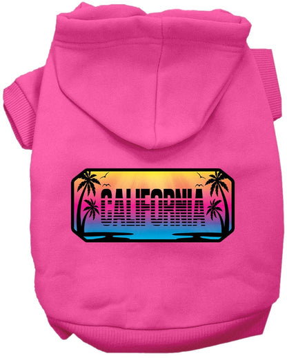 Pet Dog & Cat Screen Printed Hoodie for Medium to Large Pets (Sizes 2XL-6XL), "California Beach Shades"