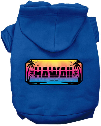 Pet Dog & Cat Screen Printed Hoodie for Medium to Large Pets (Sizes 2XL-6XL), "Hawaii Beach Shades"