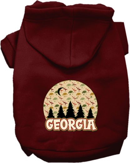 Pet Dog & Cat Screen Printed Hoodie for Small to Medium Pets (Sizes XS-XL), "Georgia Under The Stars"