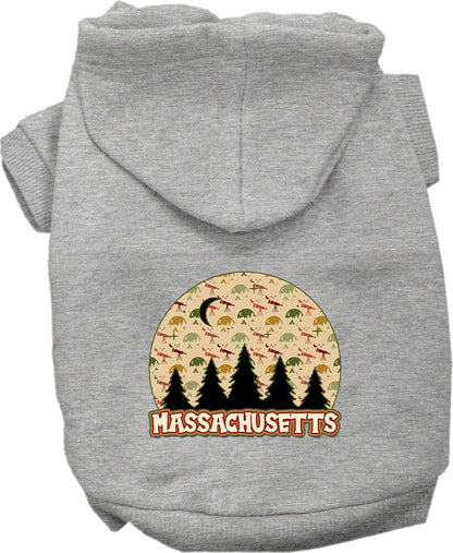 Pet Dog & Cat Screen Printed Hoodie for Small to Medium Pets (Sizes XS-XL), "Massachusetts Under The Stars"