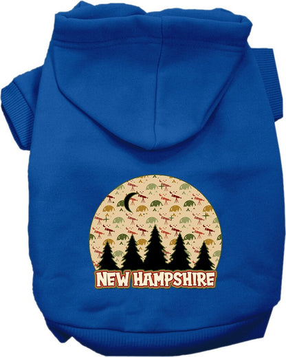 Pet Dog & Cat Screen Printed Hoodie for Small to Medium Pets (Sizes XS-XL), "New Hampshire Under The Stars"