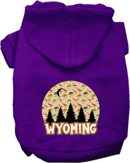 Pet Dog & Cat Screen Printed Hoodie for Medium to Large Pets (Sizes 2XL-6XL), "Wyoming Under The Stars"