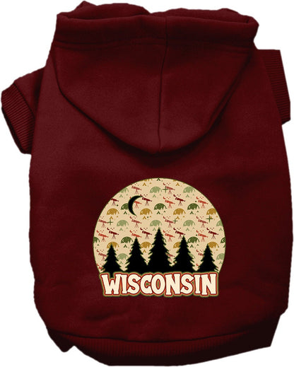 Pet Dog & Cat Screen Printed Hoodie for Small to Medium Pets (Sizes XS-XL), "Wisconsin Under The Stars"