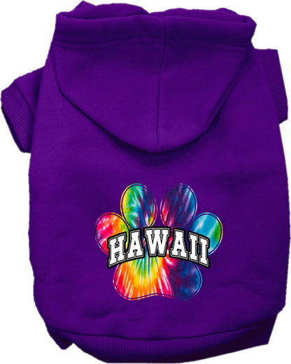 Pet Dog & Cat Screen Printed Hoodie for Small to Medium Pets (Sizes XS-XL), "Hawaii Bright Tie Dye"