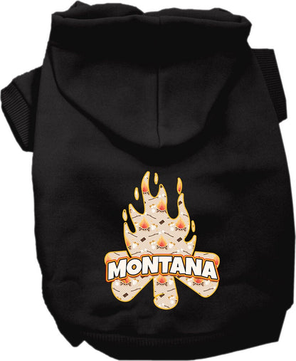 Pet Dog & Cat Screen Printed Hoodie for Small to Medium Pets (Sizes XS-XL), "Montana Around The Campfire"