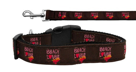 Pet Dog & Cat Nylon Collar or Leash, &quot;Beach Lover&quot;