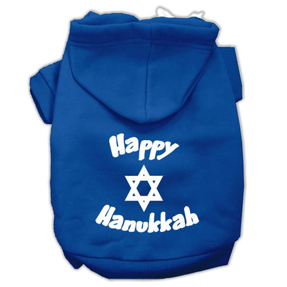 Hanukkah Pet Dog & Cat Hoodie Screen Printed, "Happy Hanukkah"