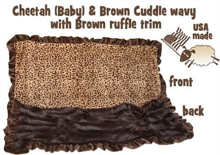 Dog, Puppy & Pet or Cat Sleepytime Cuddle Blankets, "Brown Cheetah"