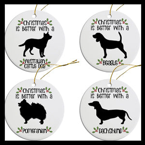 Breed Specific Silhouette Christmas Ornaments