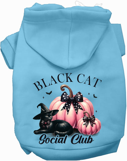 Blue Black Cat Social Club pet hoodie