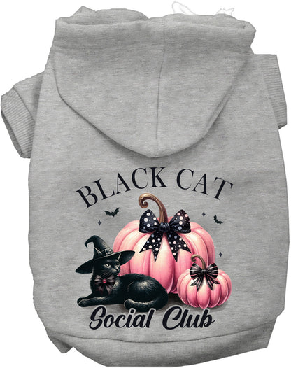 Gray Black Cat Social Club pet hoodie