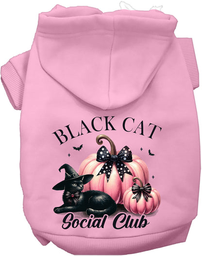 Pink Black Cat Social Club pet hoodie