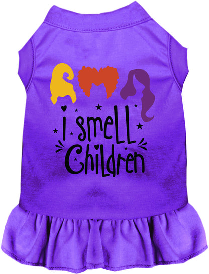 Purple I Smell Children pet dress with colorful design