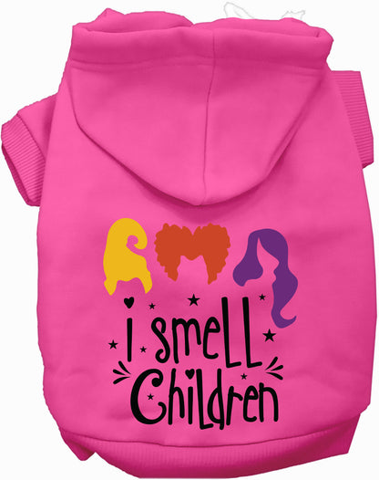 Pink I Smell Children pet hoodie with colorful design