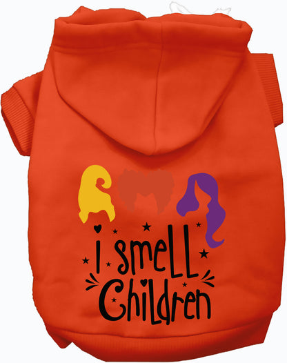 Orange I Smell Children pet hoodie with colorful design