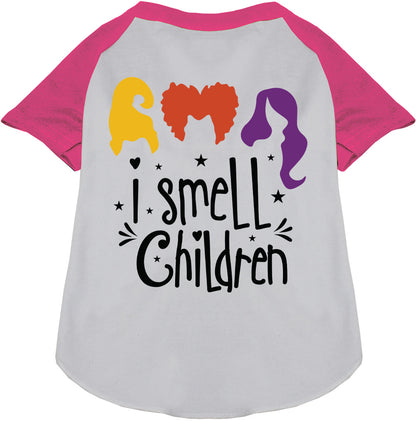 Pink sleeve I Smell Children pet raglan shirt