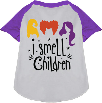 Purple sleeve I Smell Children pet raglan shirt