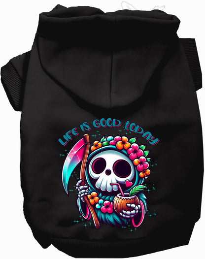 Black tropical Grim Reaper pet hoodie