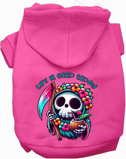 Pink tropical Grim Reaper pet hoodie